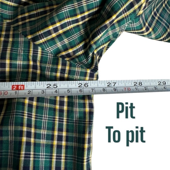 Lands End No Iron Pinpoint Oxford Plaid Button down long sleeve mens shirt XL - Picture 7 of 8